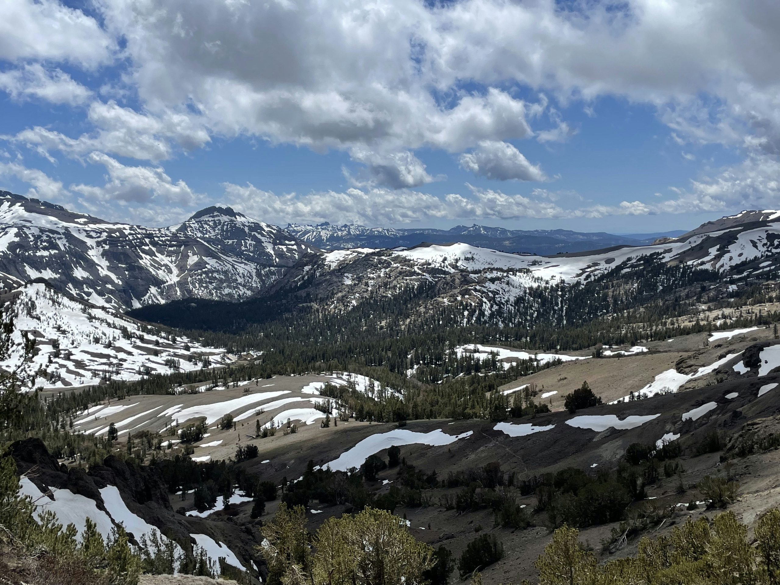 Sonora Pass looking west from the Pacific Crest Trail, Highway 108